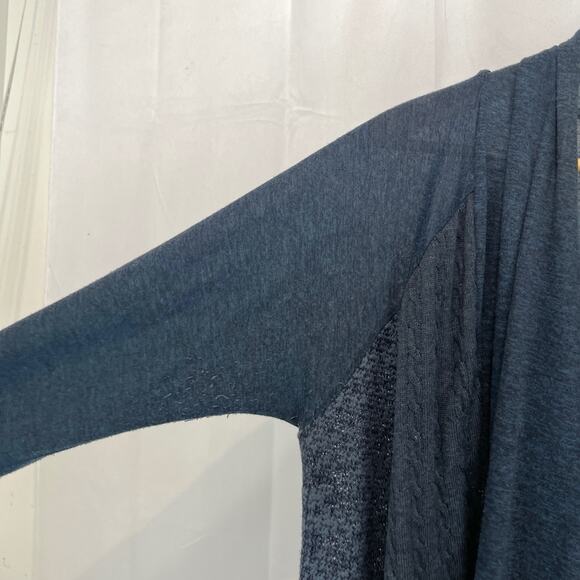 TINY Anthropologie Stratigraphy Cardigan Open Front Tunic Slub Cableknit Size L - Picture 5 of 10